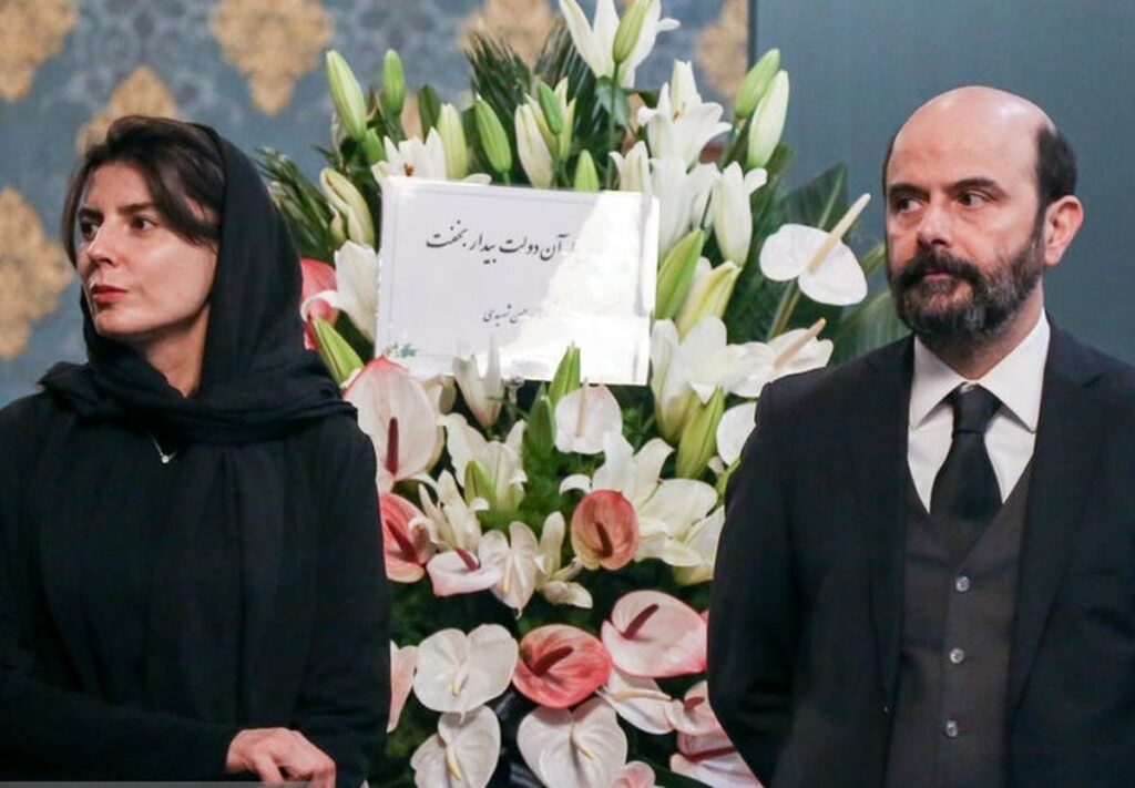 لیلا حاتمی و علی مصفا در مراسم یادبود امیربانو کریمی