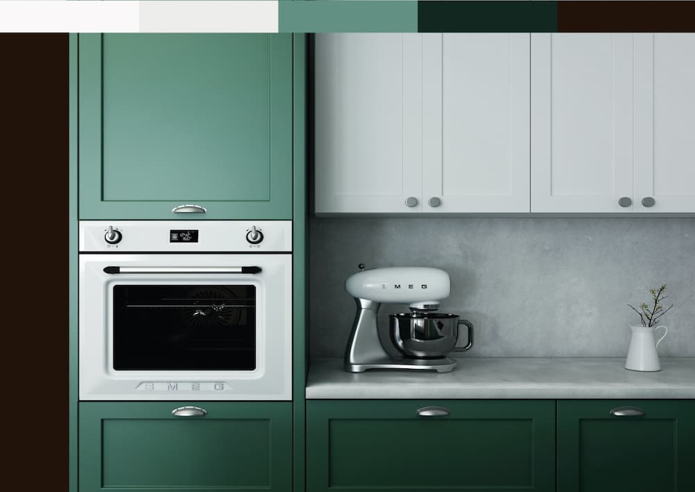 اشپزخانه با کابینت سفید