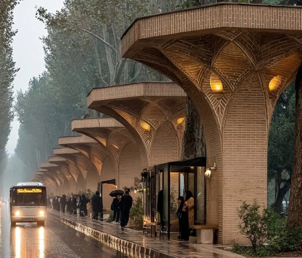 هوش مصنوعی در خدمت معماری سنتی؛ تولد دوباره ایستگاه‌های اتوبوس یزد