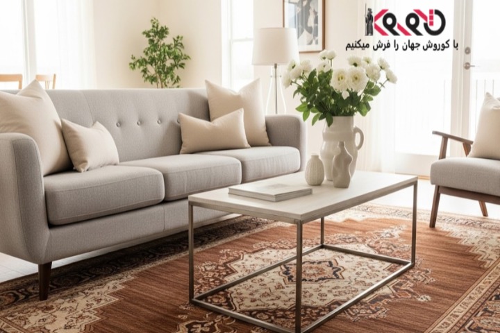 فرش نسکافه ای با چه مبلی ست میشه؟