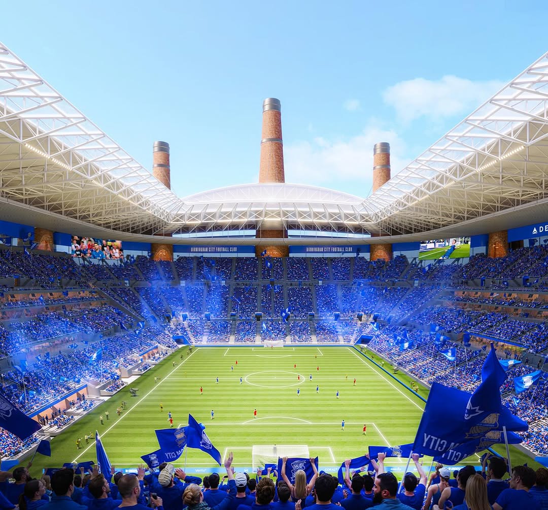 معماری عجیب یک استادیوم که توسط ۱۲ دودکش احاطه شده است