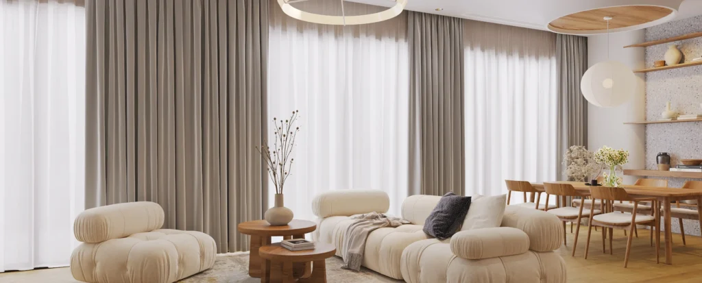 یک اشتباه رایج در نصب پرده که پذیرایی را کوچک‌تر نشان می‌دهد!