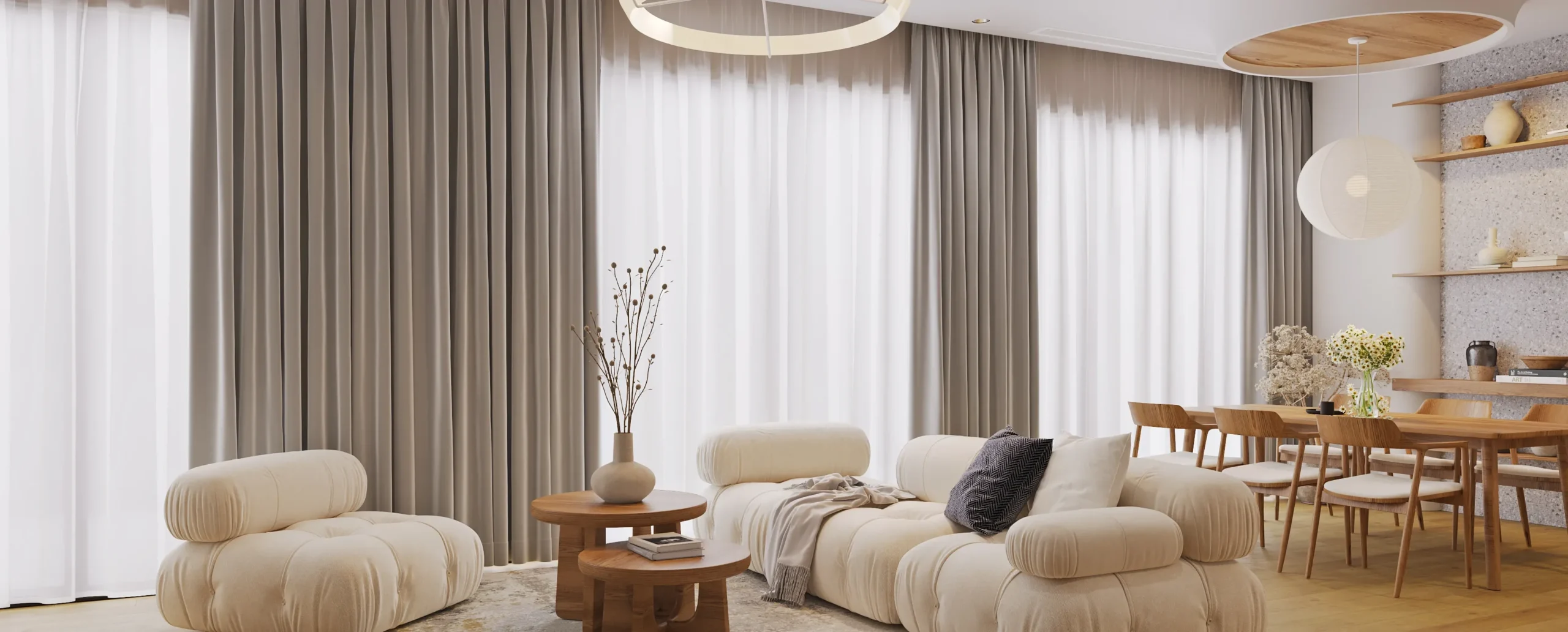 یک اشتباه رایج در نصب پرده که پذیرایی را کوچک‌تر نشان می‌دهد!