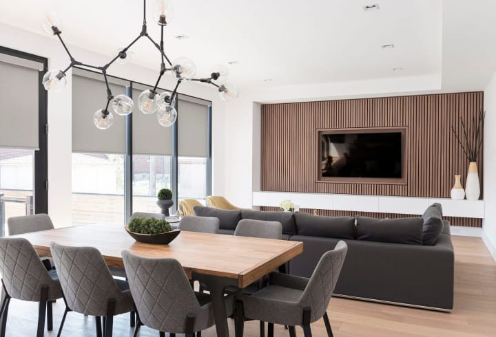 چیدمان تلویزیون و میزناهارخوری مخصوص خانه‌های نقلی