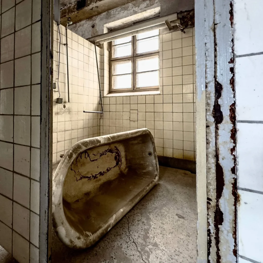 گرمابه نوروز، کانادا درای و آن کاشی‌های سفید سخن‌گو