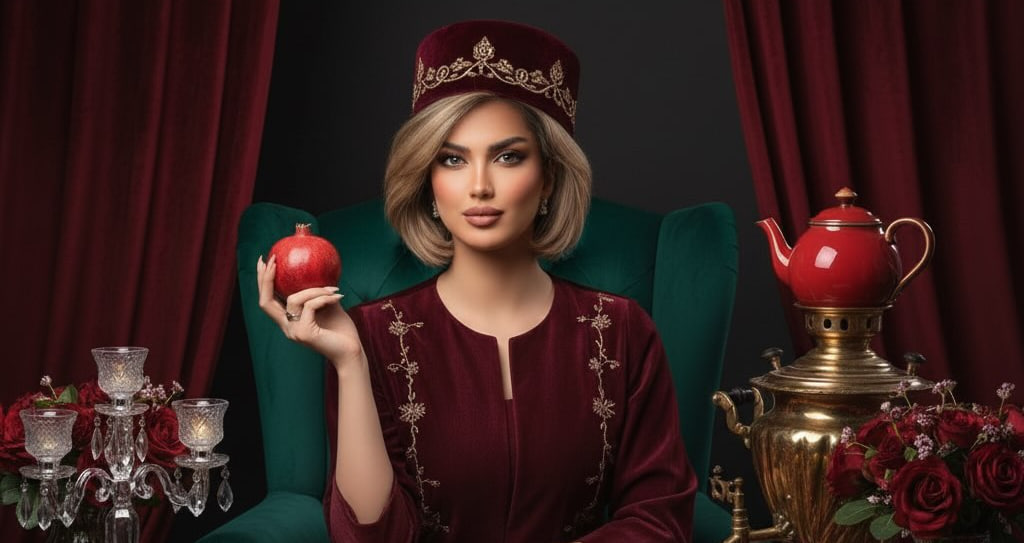 چیدمان شیک، اصیل و جذاب صبا تاجیک برای میز شب یلدا