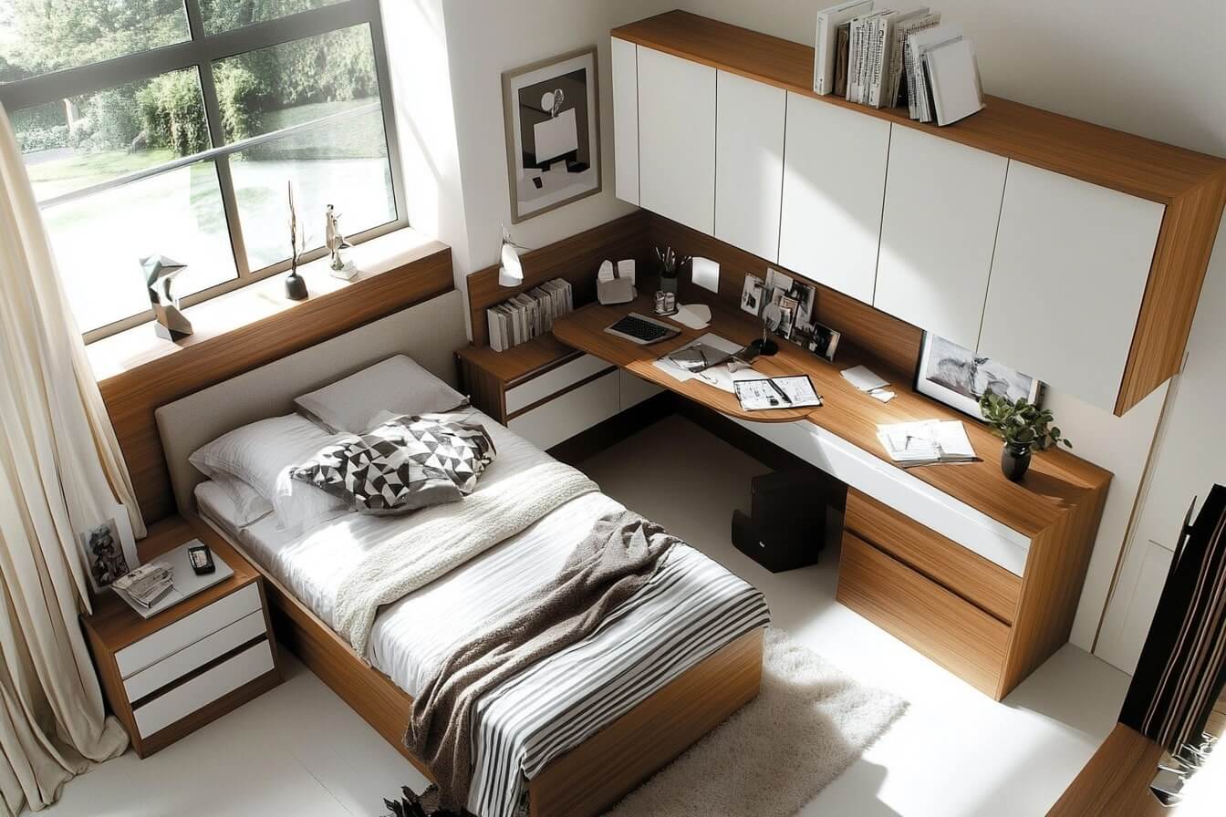 با این چیدمان، اتاق خواب کوچک شما نفس می‌کشد!