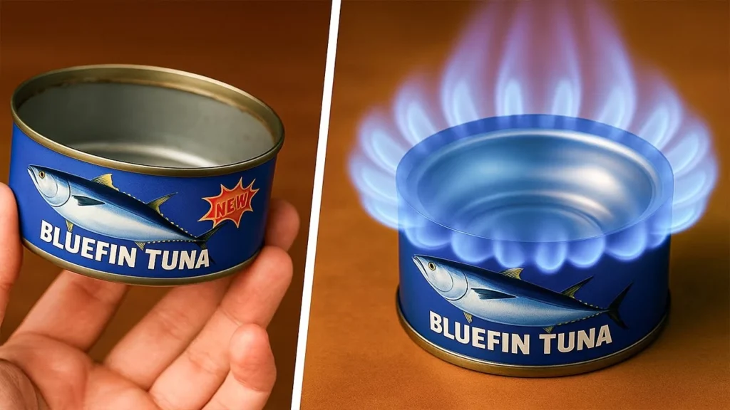 تهیه اجاق گاز با ظرف خالی تن ماهی برای شرایط اضطراری