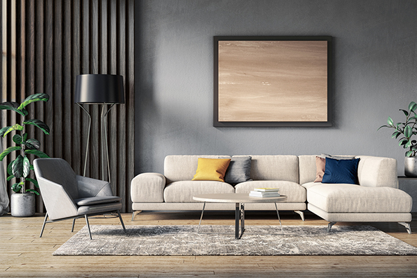 سه رنگی که نشیمن خانه را بزرگ و با کلاس نشان می‌دهد